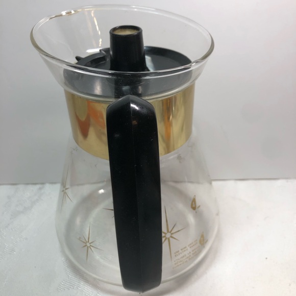 Vintage MCM Pyrex Corning 1960s Atomic Star Burst 4 Cup Coffee Pot Carafe - Picture 11 of 14